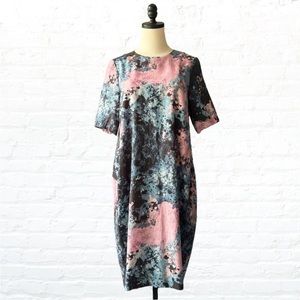 COS Abstract Marbled Coccon Short Sleeve Dress | 38 SMALL